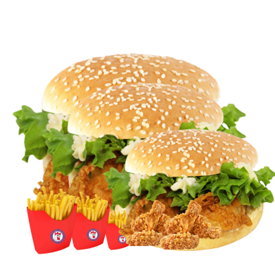 3 Pcs Strips Burgers 6 Pcs Wings 3 Fries Chicken City Ealing